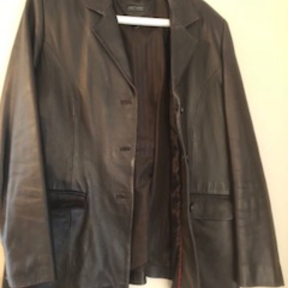 Brown leather jacket